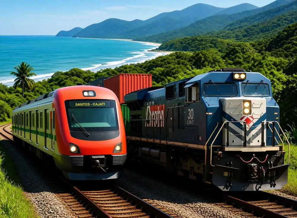 Trem que ligará o Vale do Ribeira ao litoral de SP terá transporte de passageiros e cargas